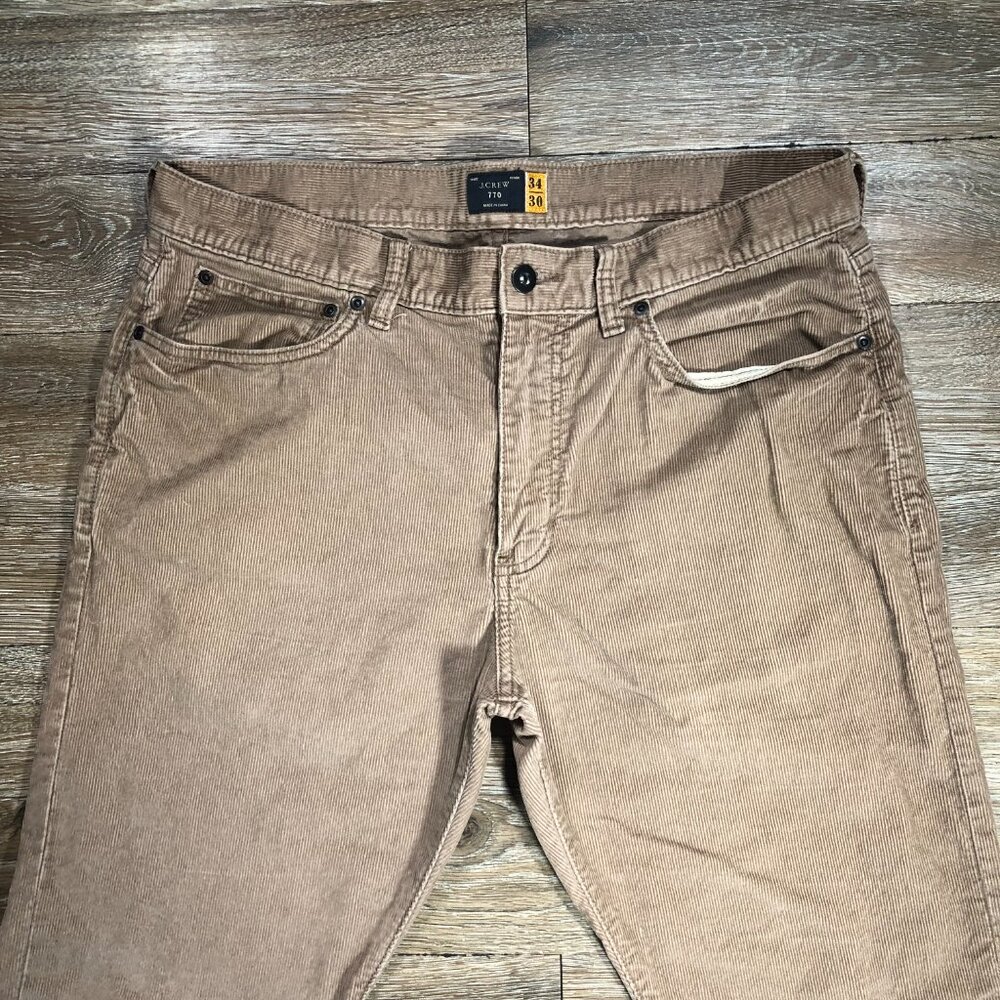 J Crew 770 Corduroy Pants Mens 34x30 Light Brown Straight Casual Actual 36x29 - Picture 4 of 8